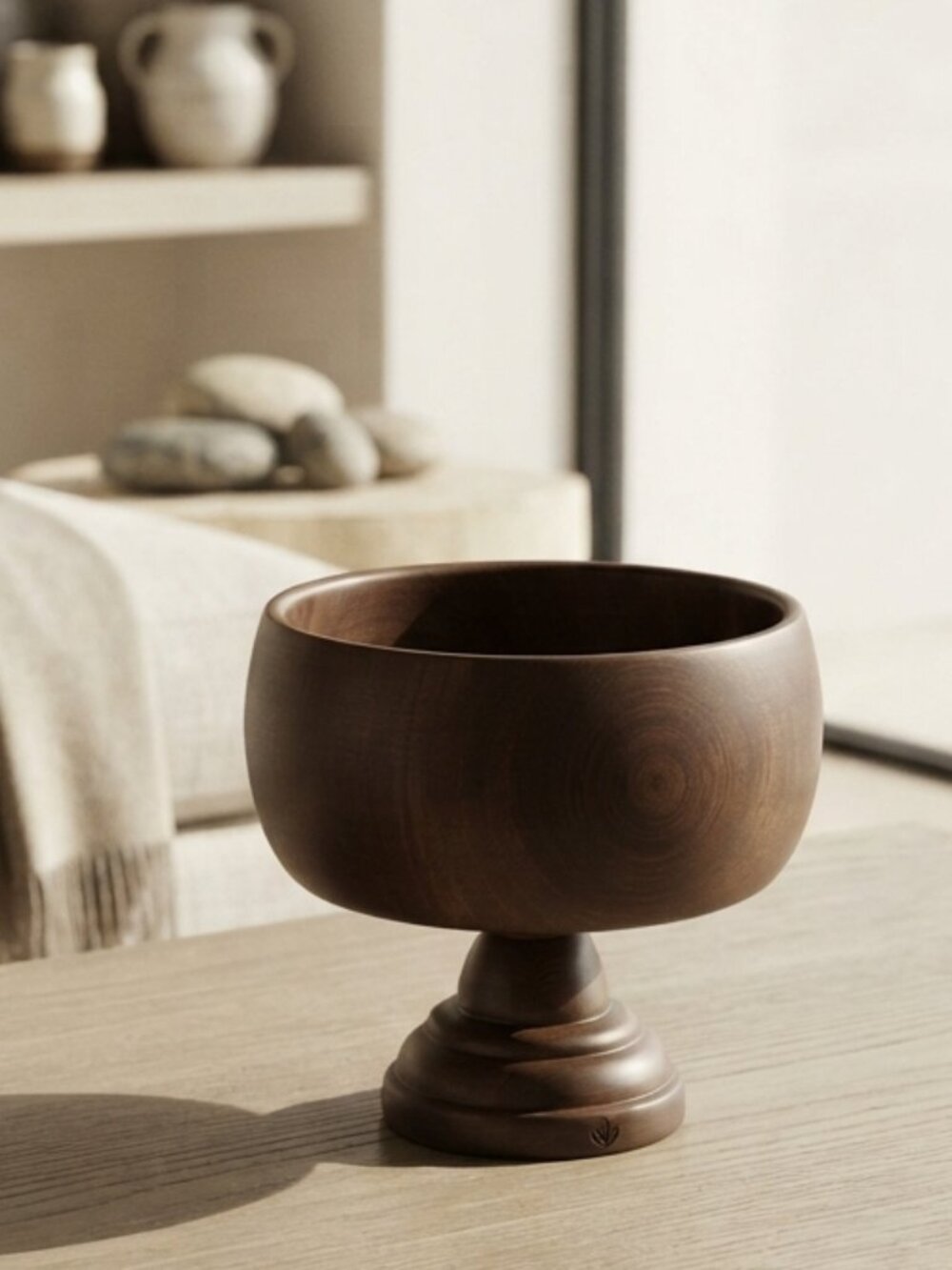 Vintage Diversified Industries Division Solid American Walnut Footed Bowl | Mode